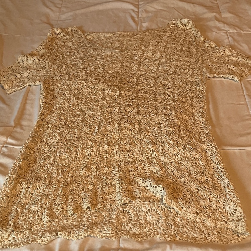 Source Unknown Cream Lace Blouse